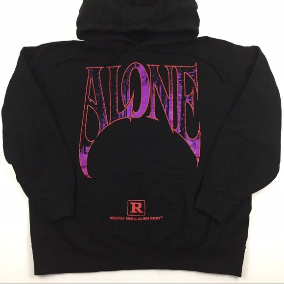 Alone Alien Body Raw Vision Lil Peep Hoodie Sweatshirt Spell Out Movie Logo XL - Picture 1 of 11
